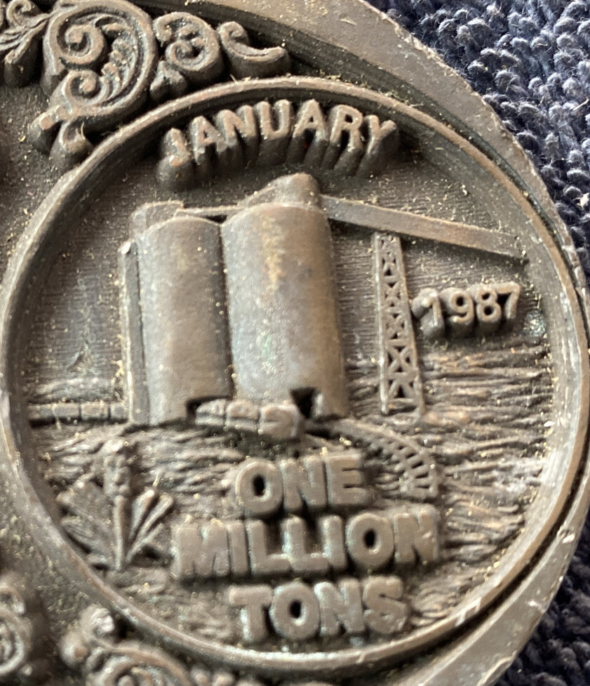 Vintage 1987 Carter Mining Co. Caballo Mine Belt Buckle One Million Tons