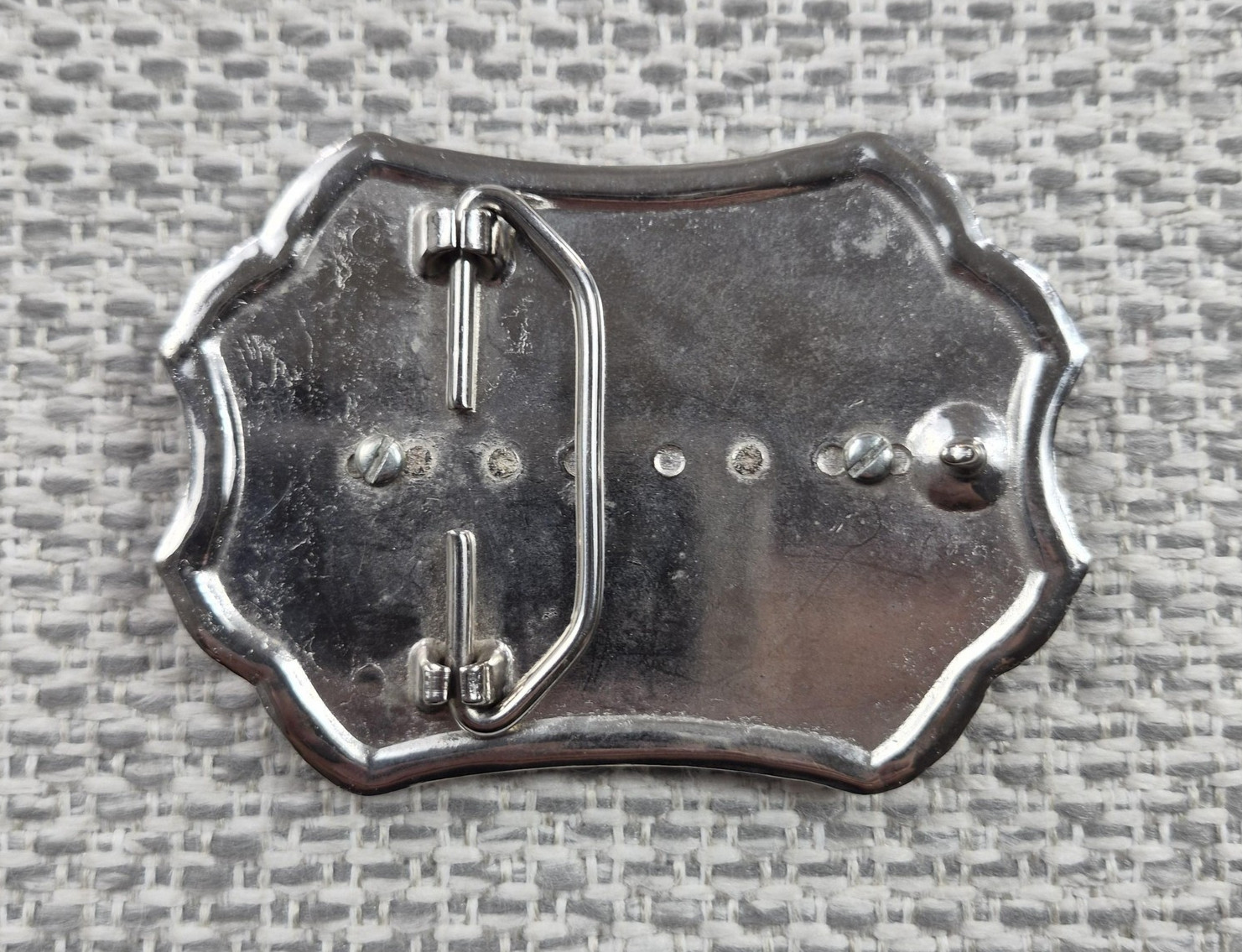 Lions International Belt Buckle Mens Silver Floral Western Logo Rectangular