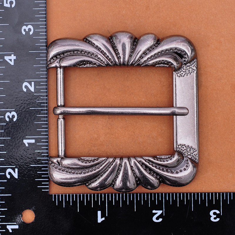 Huge Vintage Silver Flower Western Flair Cowboy Belt Buckle Set Fits 40mm Strap