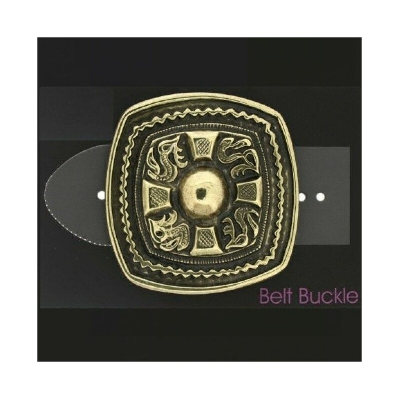 Cross Coat of Arms Belt Buckle with Cross, Medieval, Knight Style, Antique Brass