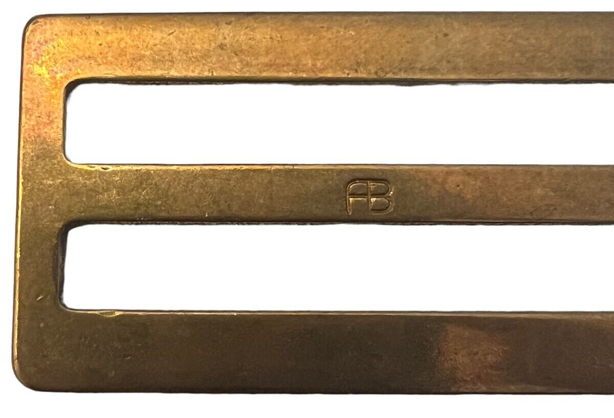 US Military Belt Buckle Gold Plated Slotted Red Brass Class 1 Type I 2.25&Prime; USMC