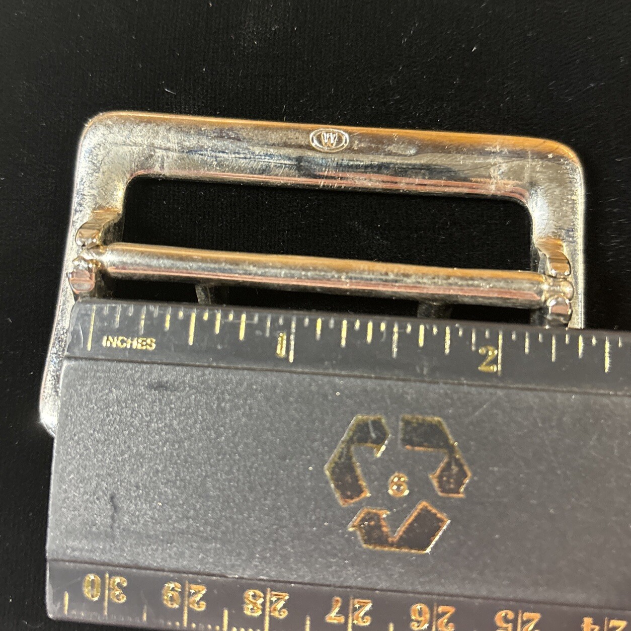 Vintage Chrome Plated 2.25” Double Prong Duty Belt Buckle