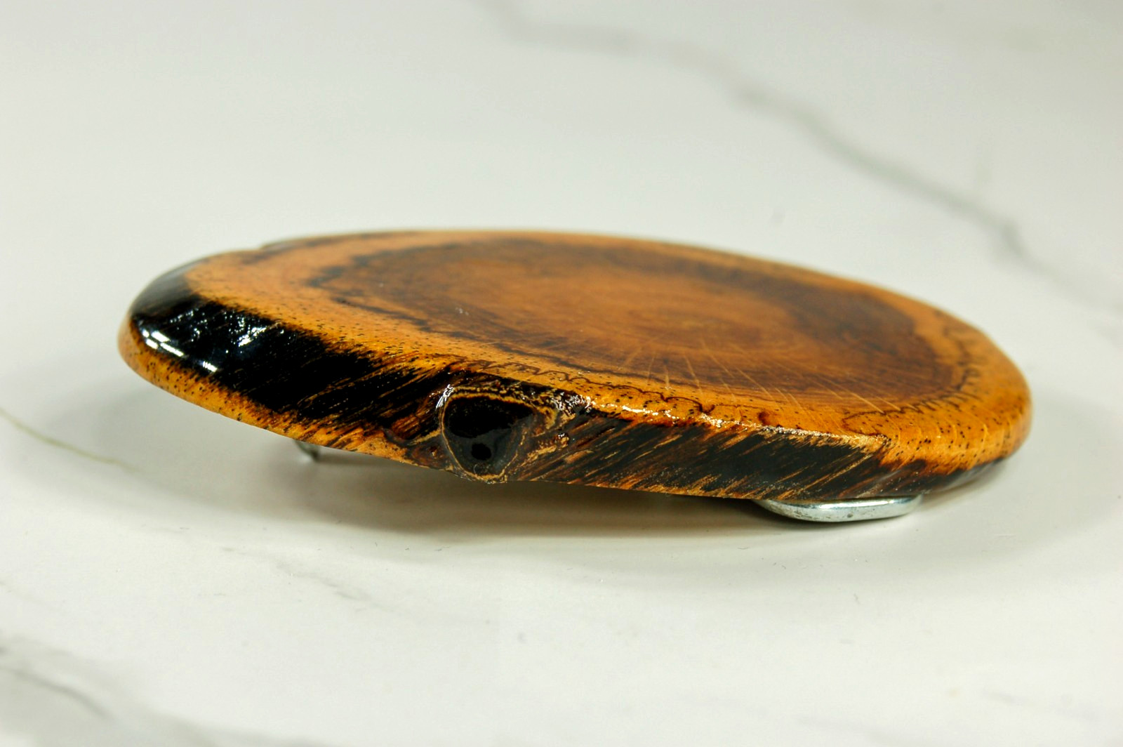 Cross-Cut burl wood mens belt buckle western