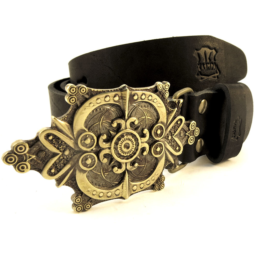Flower Belt buckle, Fern flower mythology magic ornamental flower brass buckle