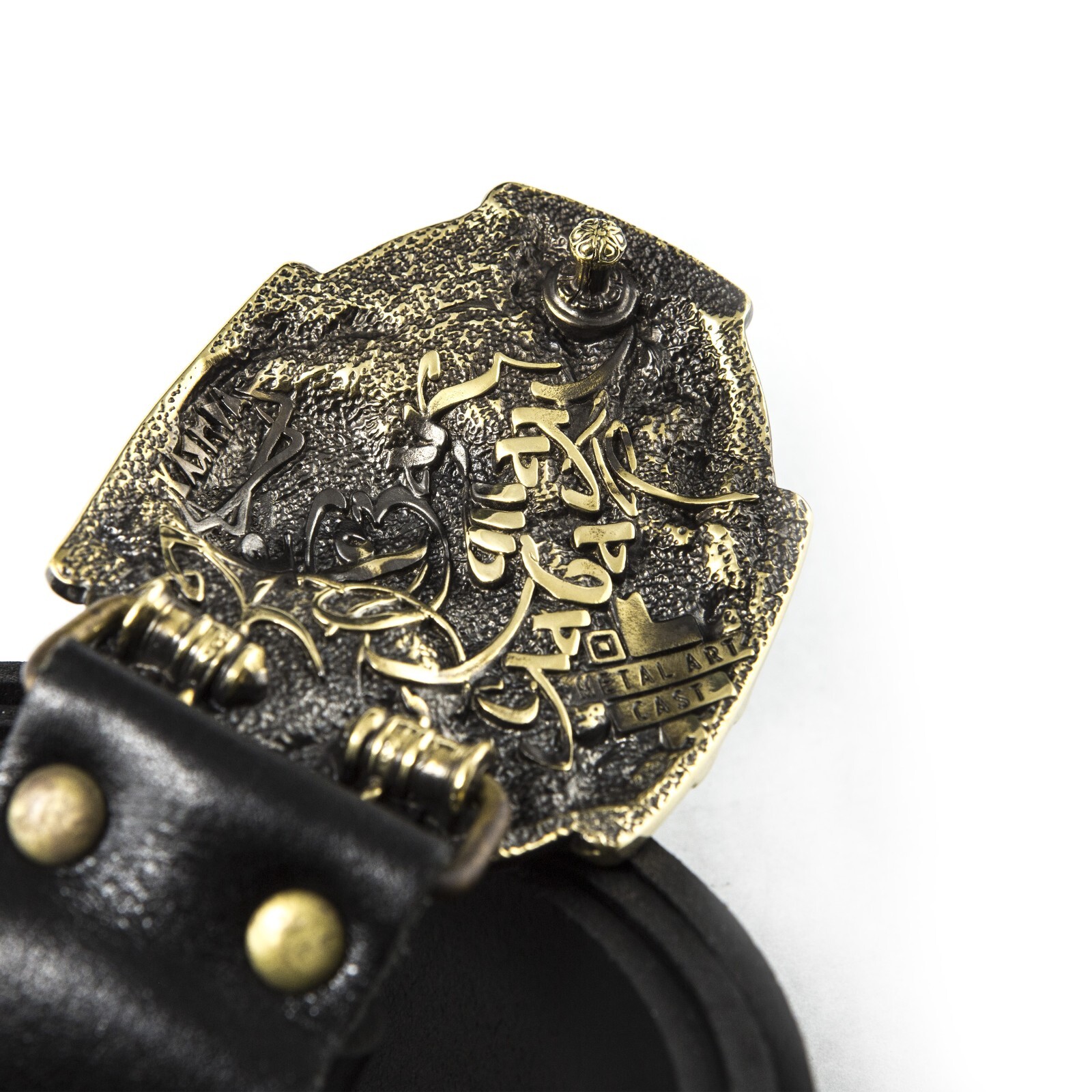 Belt buckle Cossack, Handmade Ukrainian warrior military solid brass buckle