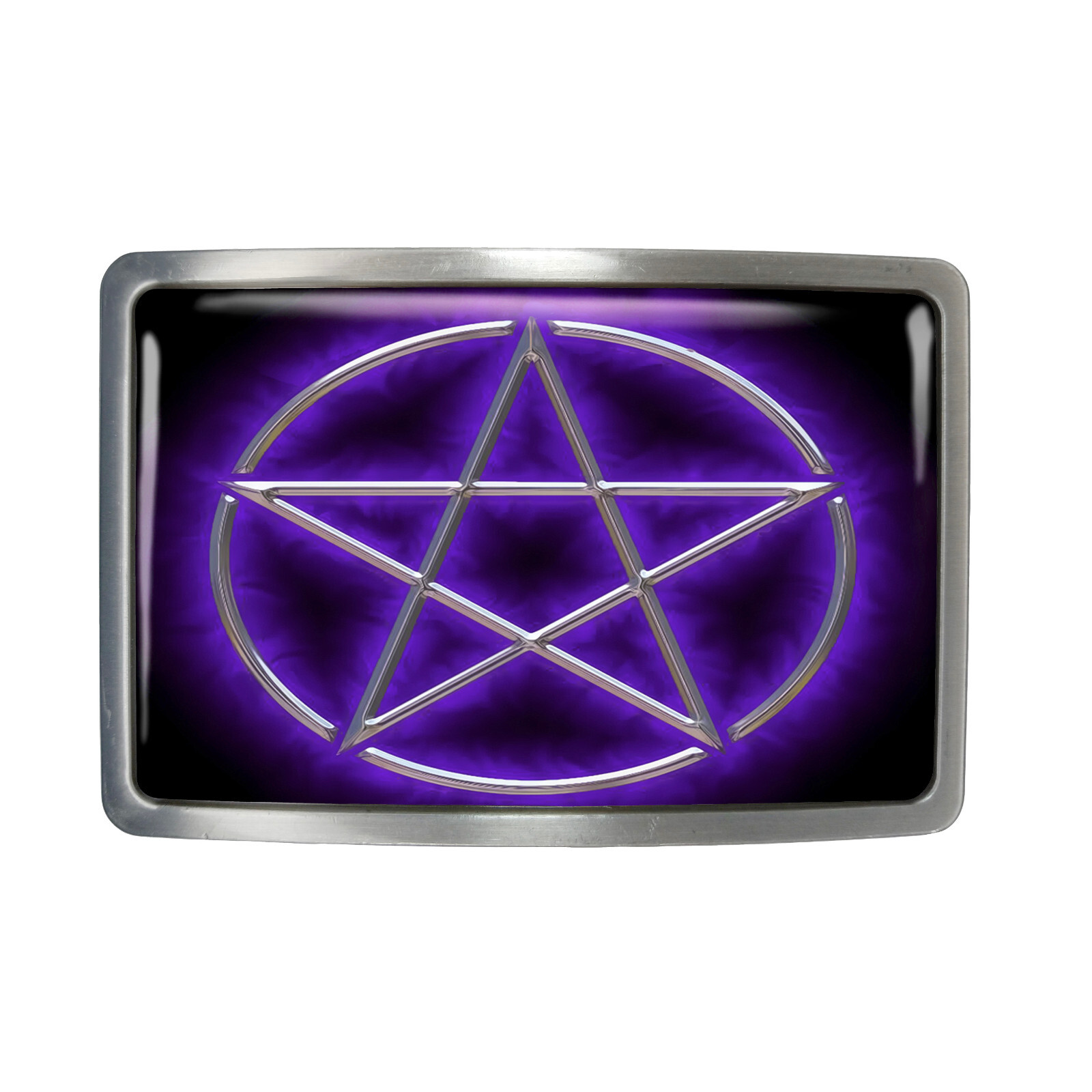 Purple Pentagram Belt Buckle – Gothic Pentacle Occult Symbol Belt Buckle – 105