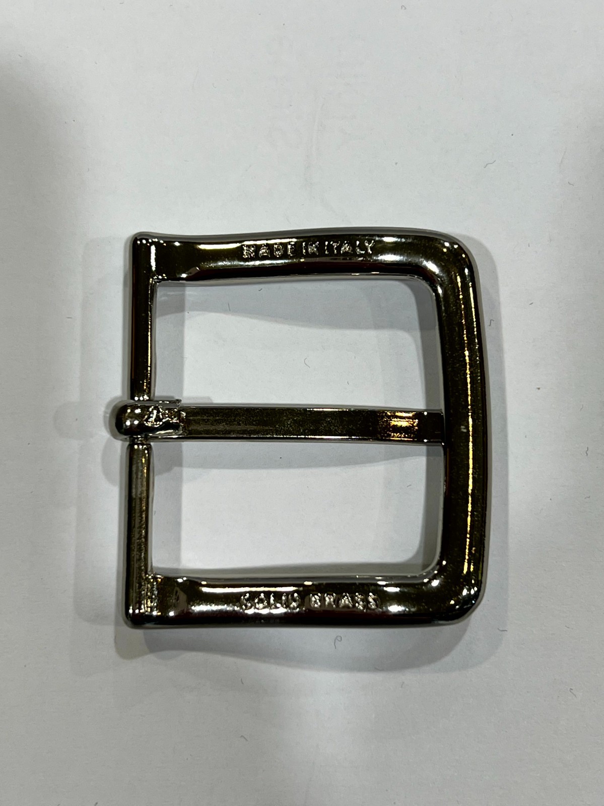 Solid Brass Satin Nickel Belt Buckle Made in Italy Fits 1.57&Prime; Belt Strap