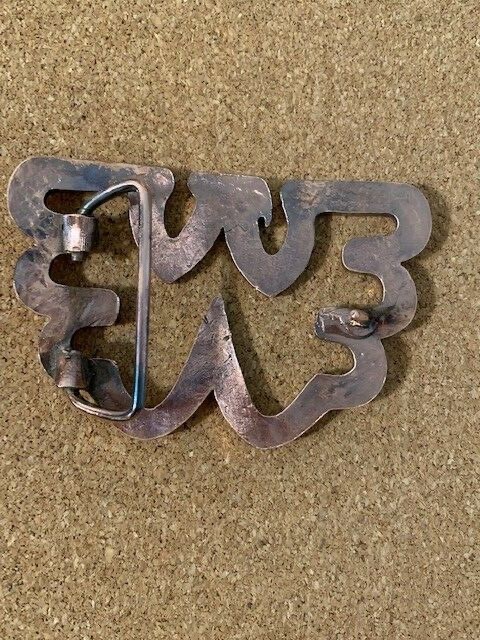Waylon Jennings Flying W COPPER Belt Buckle Solid Metal