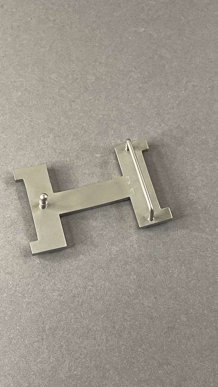 Silver H Buckle 40mm 1.5` Glossy Silver Hardware Belt Buckle