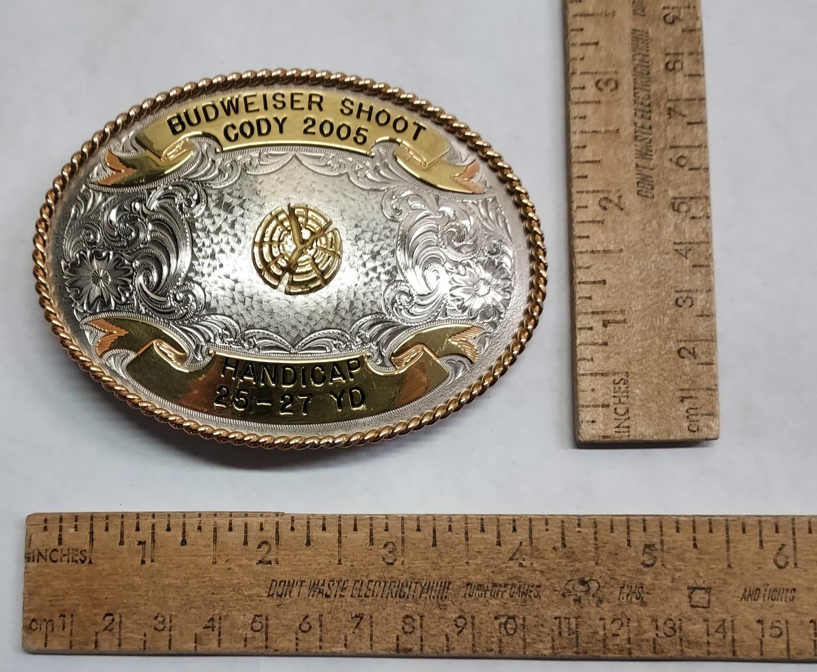 2005 – CODY – BUDWEISER SHOOT – HANDICAP 25-27 YD – BELT BUCKLE – listing # 9561