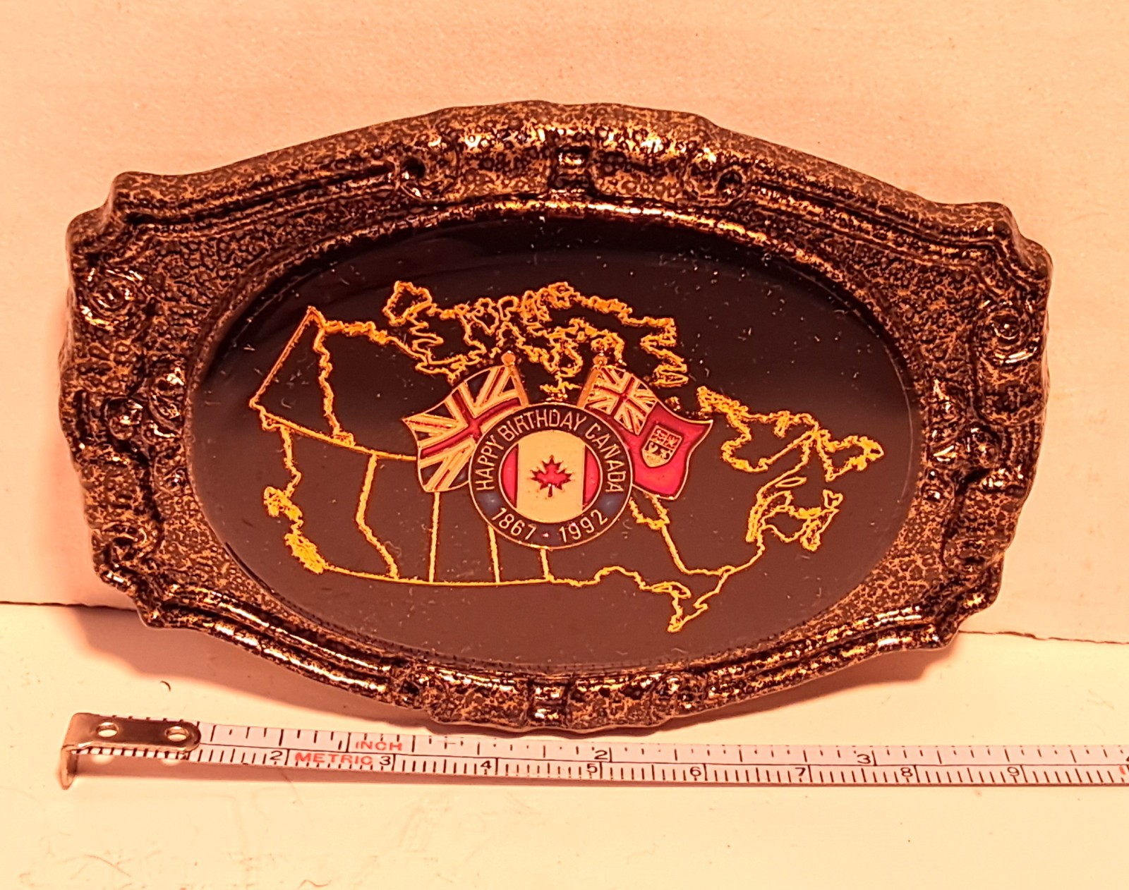 Canada 125th anniversary Map of Canada 1867-1992 Belt Buckle