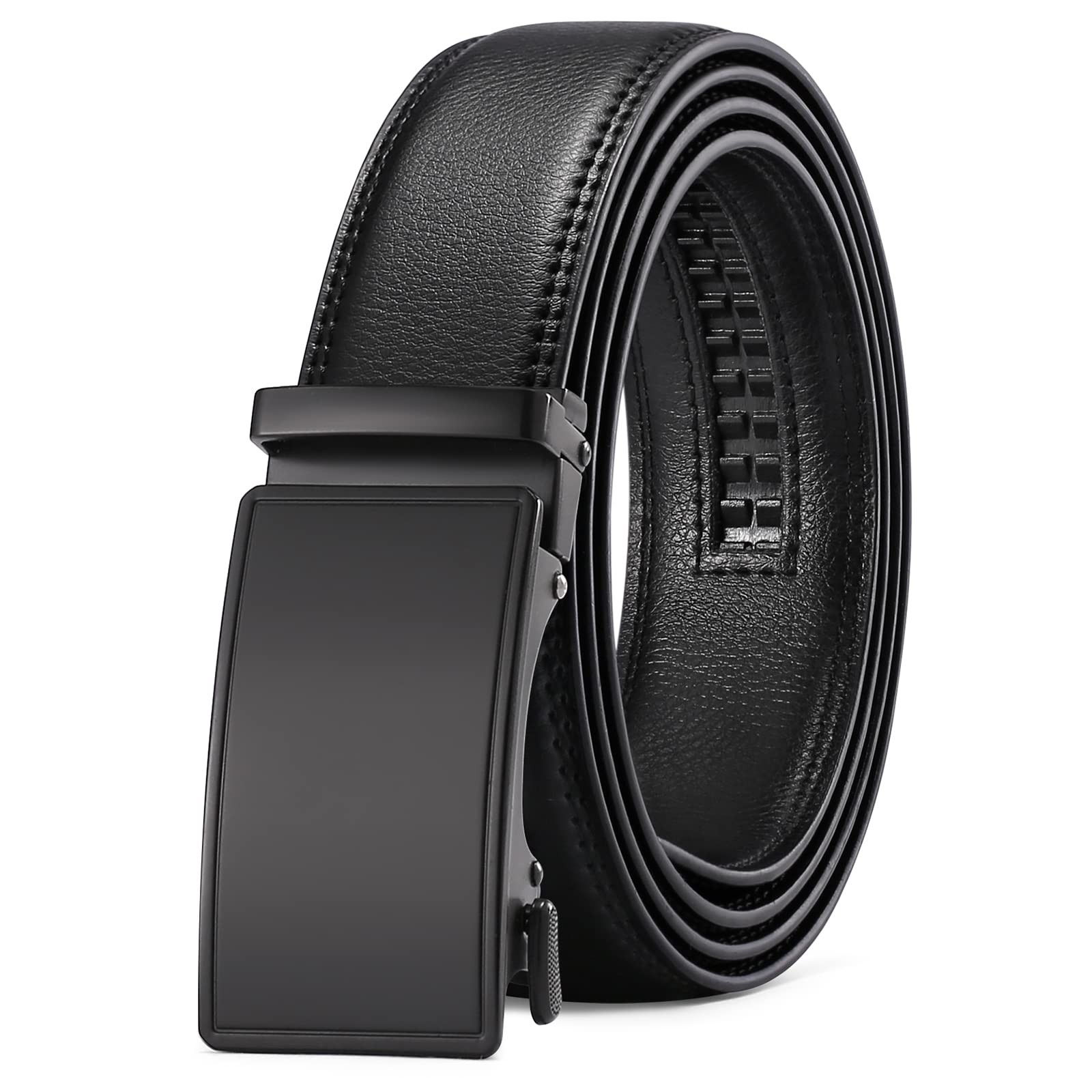 SENDEFN Men&rsquo;s Leather Belt Automatic 36&Prime; to 44&Prime; Waist Adjustable, A-black-31