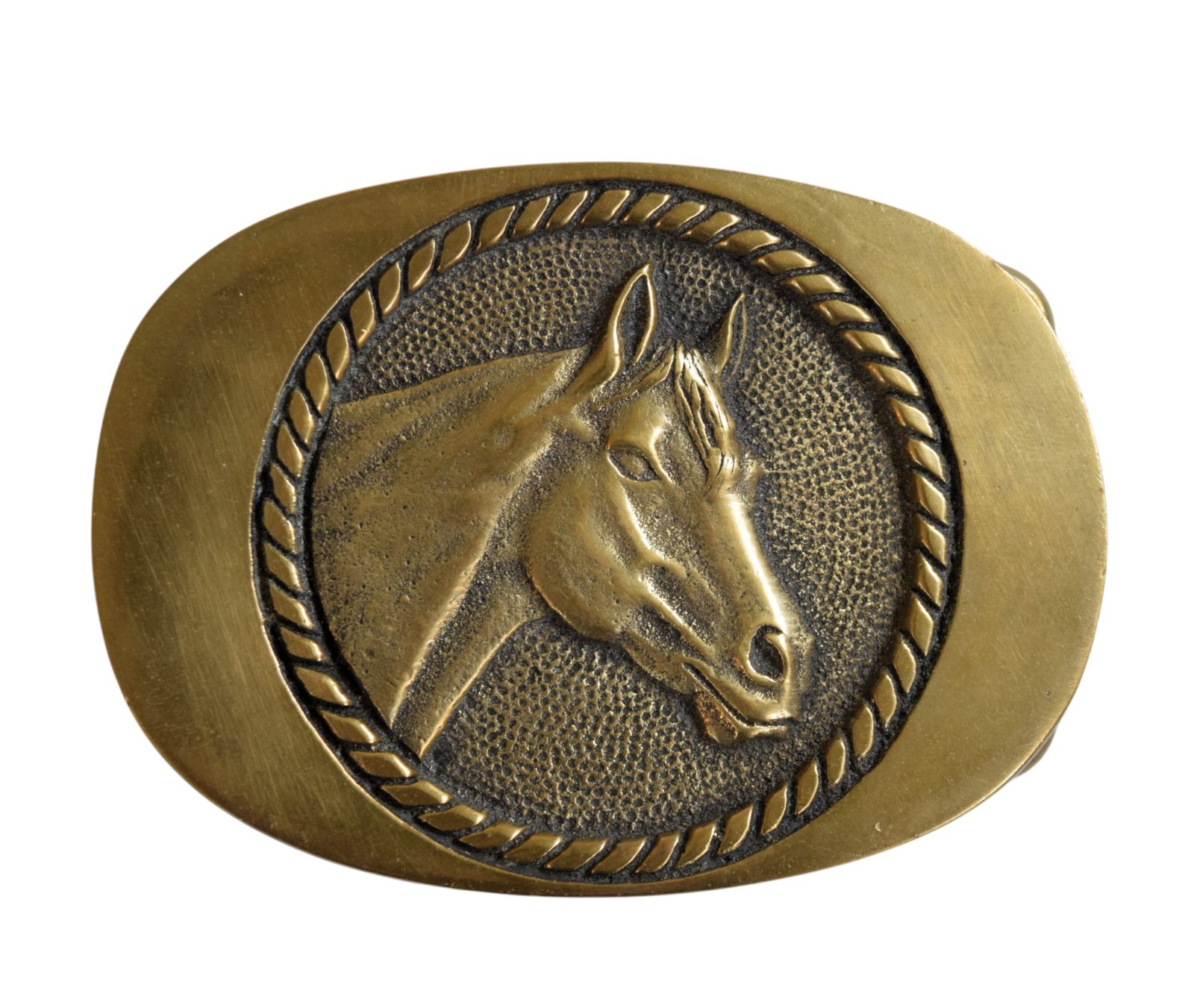 Vintage 1978 BTS Solid Brass Horse Head Belt Buckle Western Cowboy Cowgirl – USA