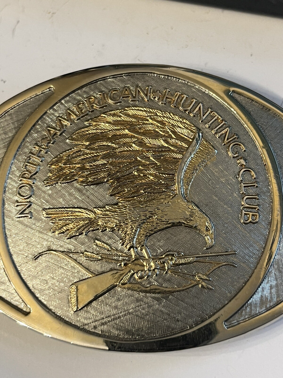 North American Hunting Club Wings of Gold Men&rsquo;s Western Belt Buckle 24k Gold