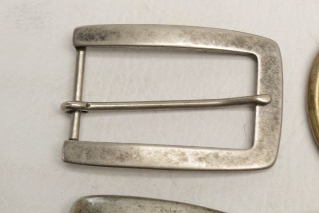 Lot of 9 Assorted Belt Buckles 1.5” Jewelled Silvertone Brass Chrome Crafter