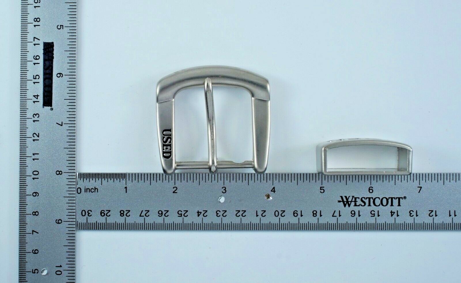 New 1 1/2&Prime;(38mm) buckle+loop set(#T30) smoke nickel color and bonus rivet USA