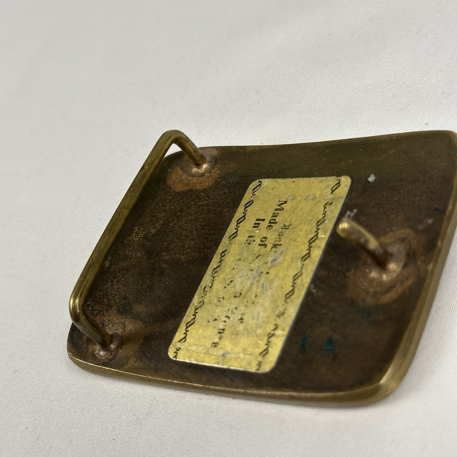 Vintage Dee Cee Brand Brass Belt Buckle Washington Manufacturing Workwear