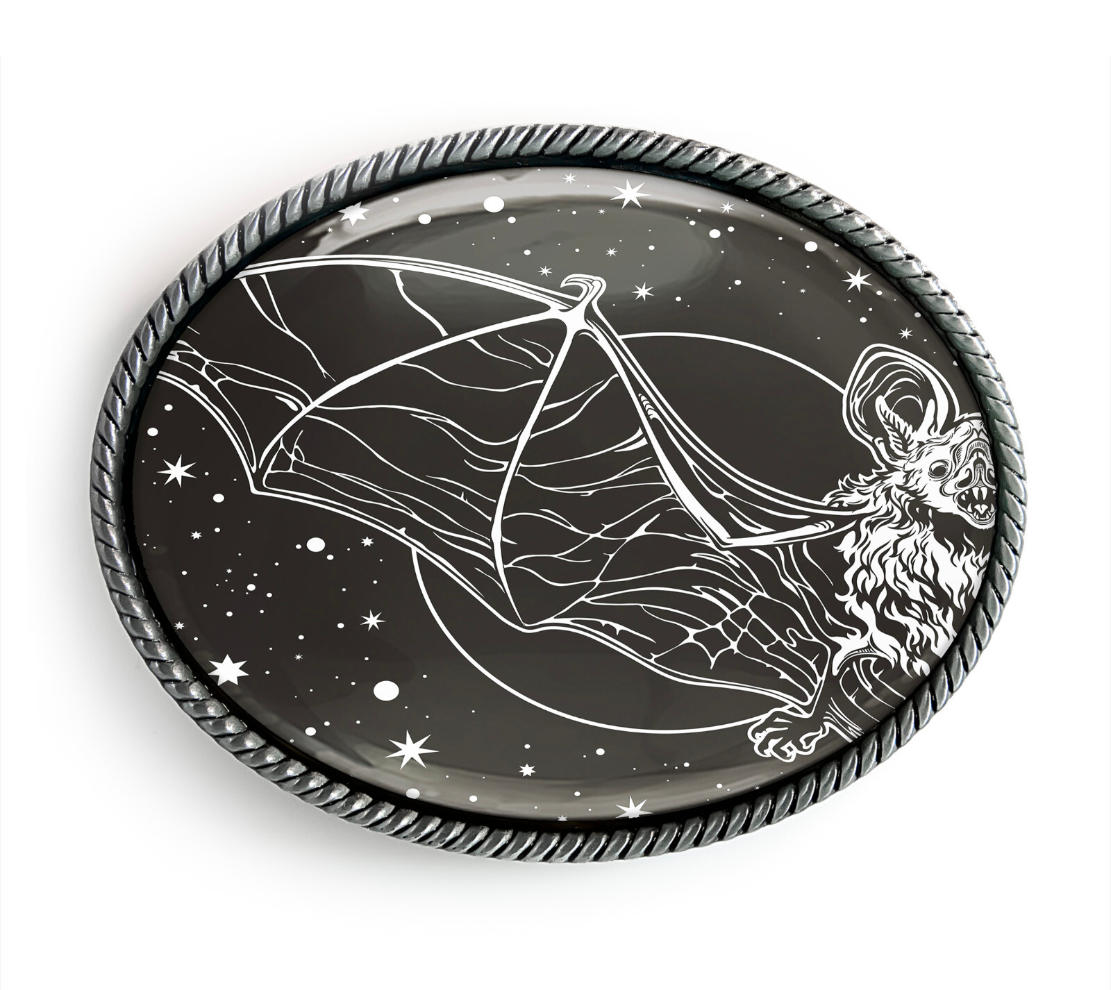 Bat Belt Buckle – Gothic Illustration Halloween Art Belt Buckle – 819