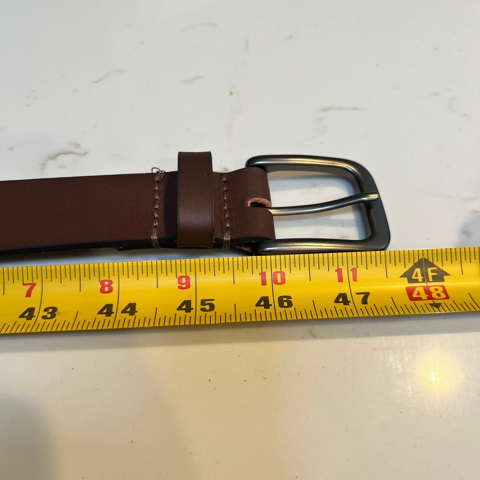 NWOT Timberland Men&rsquo;s Brown 100% Leather Belt Silver Buckle Size 40