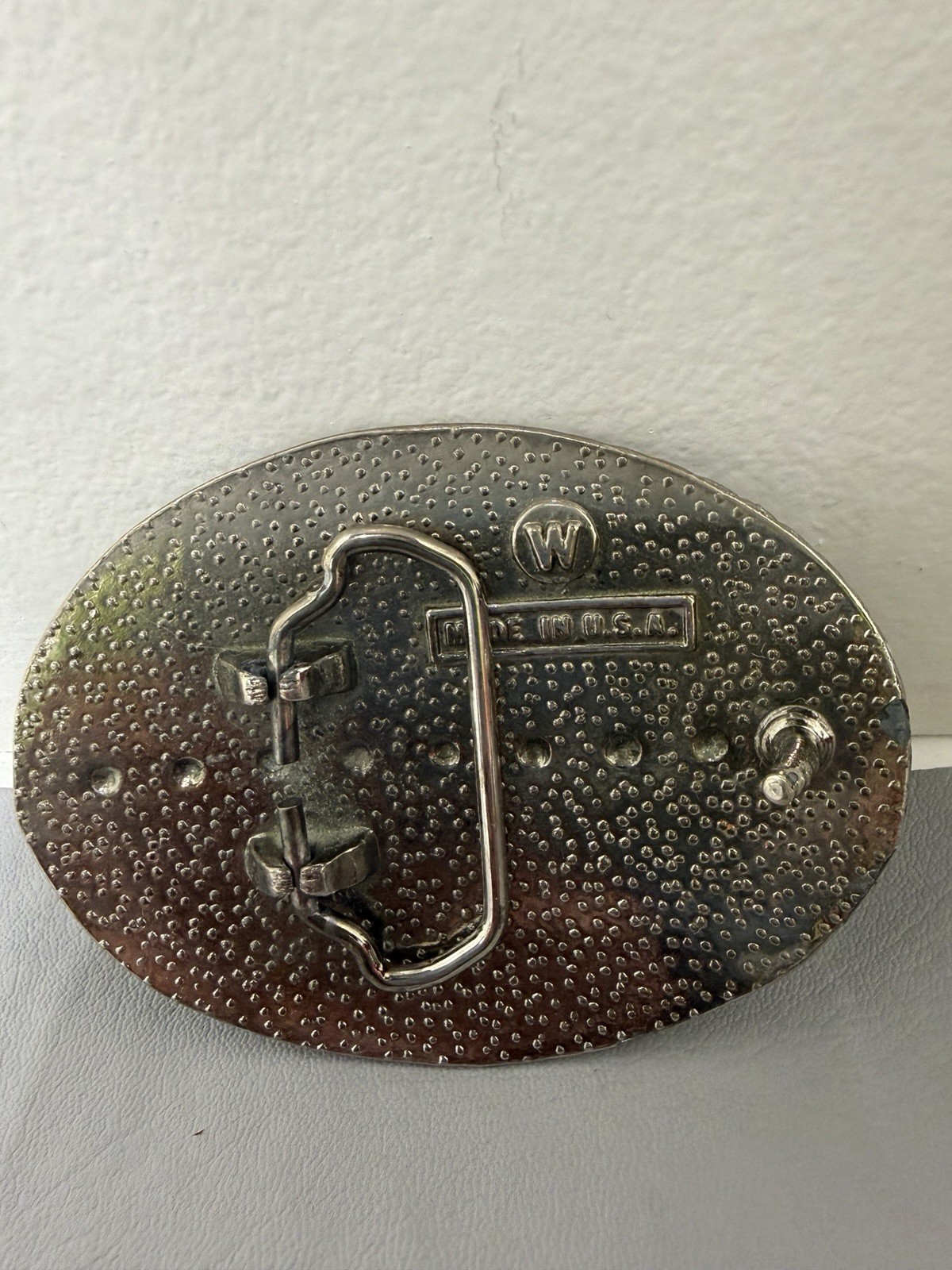 Belt Buckle – Oval Shaped With Engraved Eagled – Made in USA