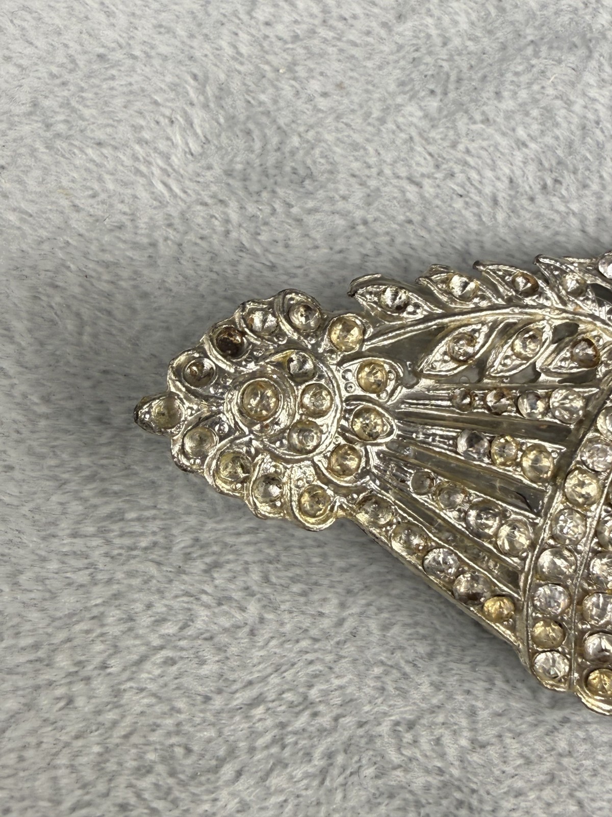 Vintage Rhinestone Buckle Lot Silver Tone Signed READ