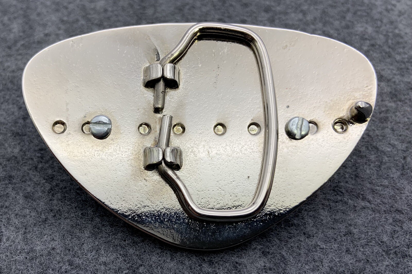 Polished Blue Abalone Shell Silver Metal Belt Buckle Southwest 3 1/2”