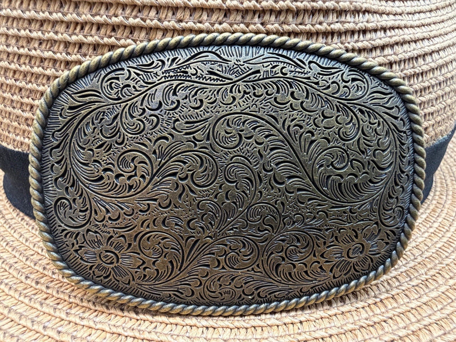 Classic Vintage Western Cowboy Antiqued Bronze Floral Belt Buckle