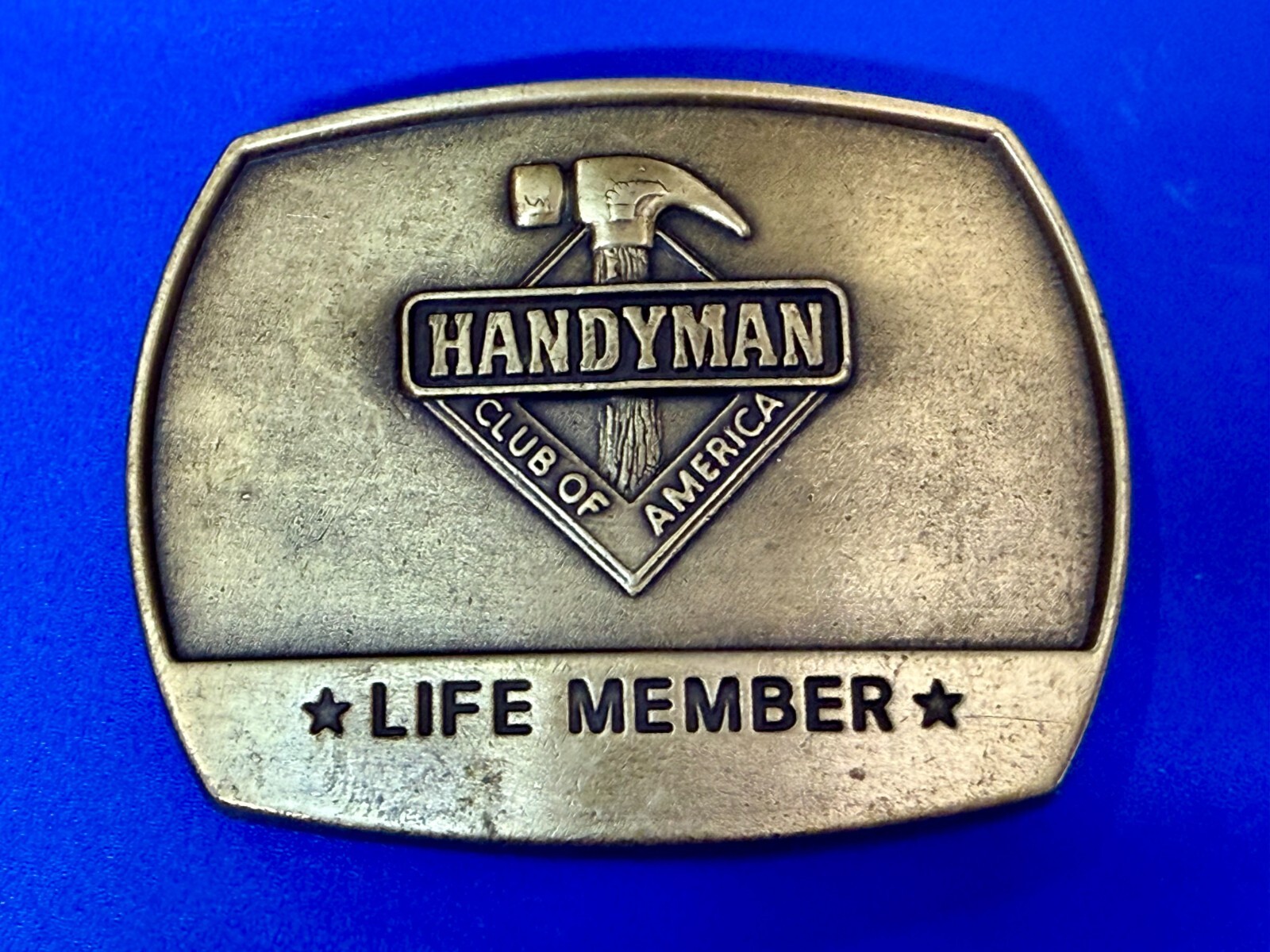 1996 Handyman Club of America *Life Member* Vintage 1996 Brass Tone Belt Buckle