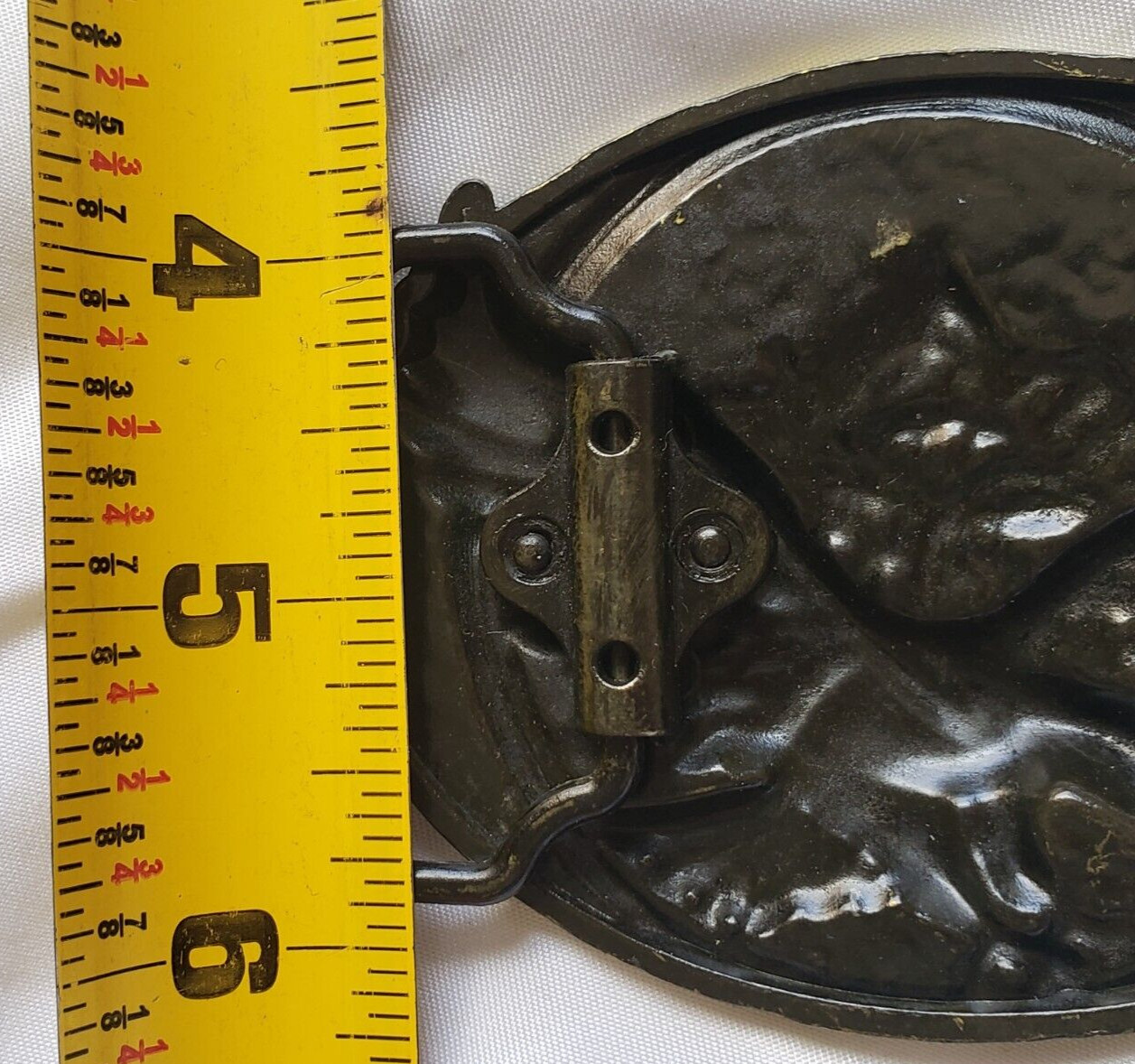 Bald Eagle Soaring 3D Image Aluminum Belt Buckle Golden Aged Bronze Color