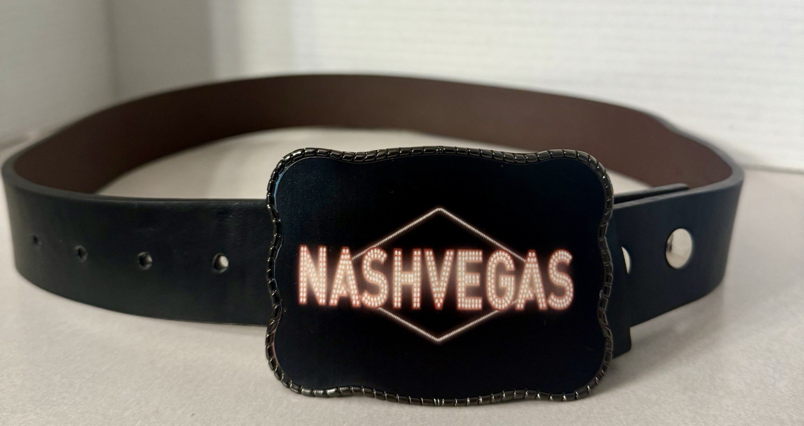 Wallet Belt BuckleNASHVEGAS Belt Nashville Country Money ID Credit Card 30-32 W