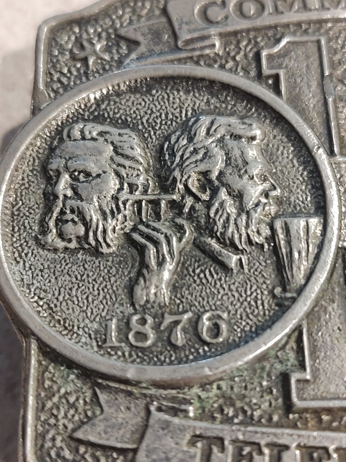 Vintage Lewis of Chicago Telephone Industry Belt Buckle 100 Years 1876-1976 USA