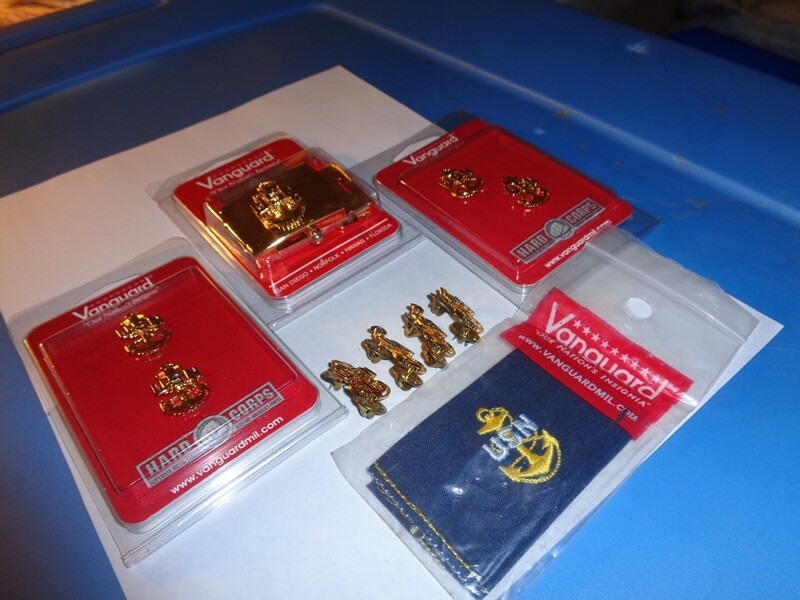Military Lot Vanguard Belt Buckle Solid Brass USA Navy Collar Nautical Emblems