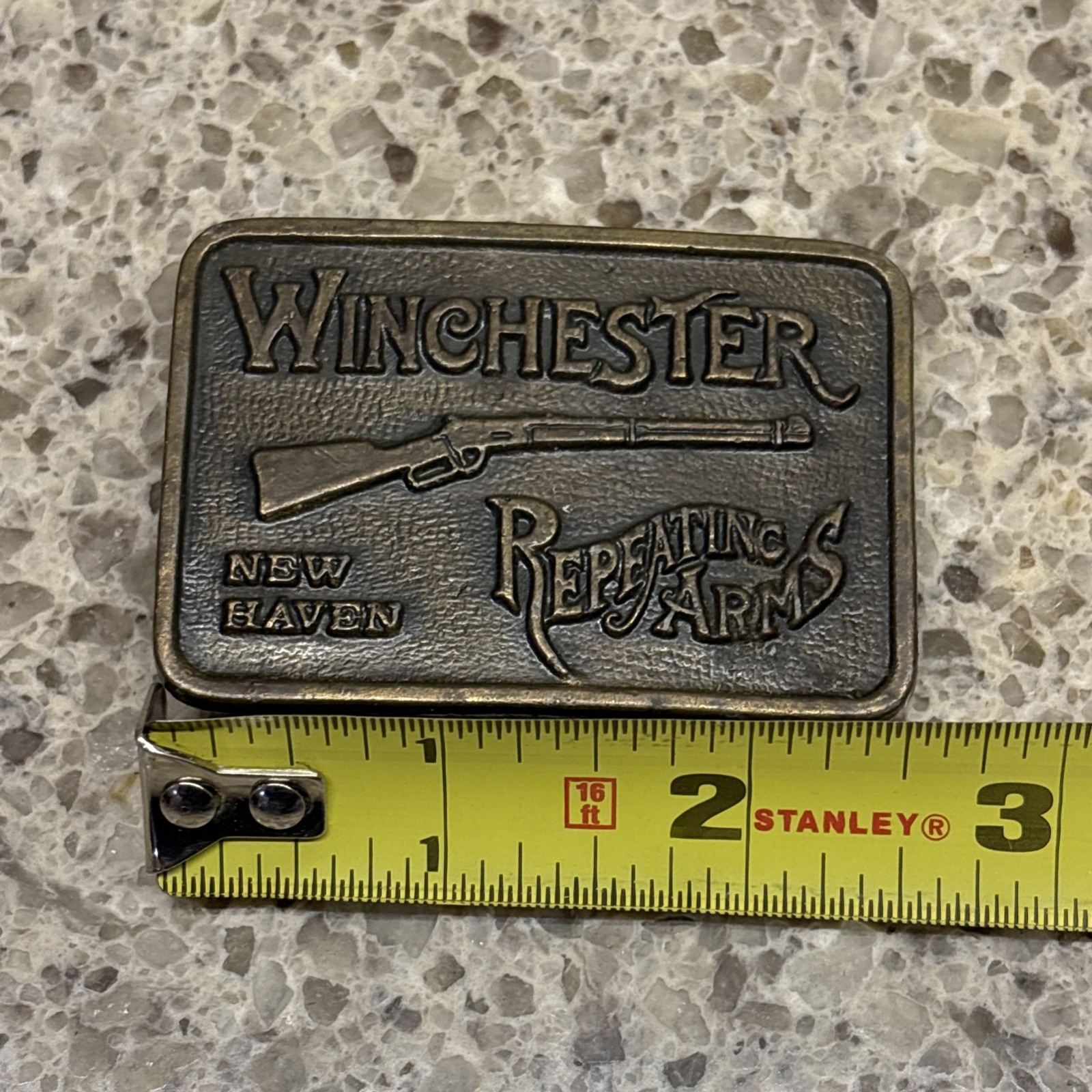 Vintage Winchester Repeating Arms Rifle Belt Buckle New Haven Conn