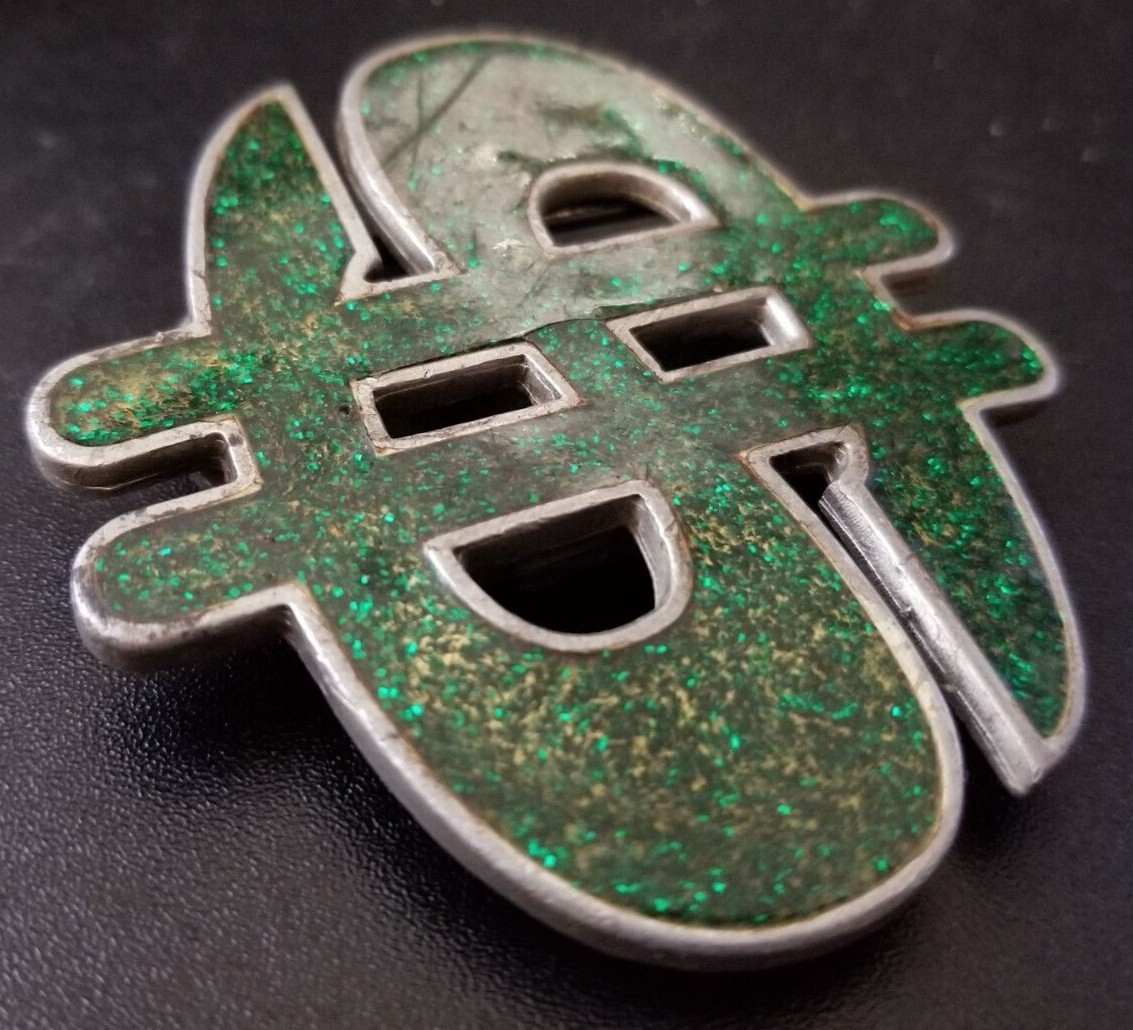 2002 Belt Buckle « $ »Sign Pewter Enameled Green by Great American Products 4617