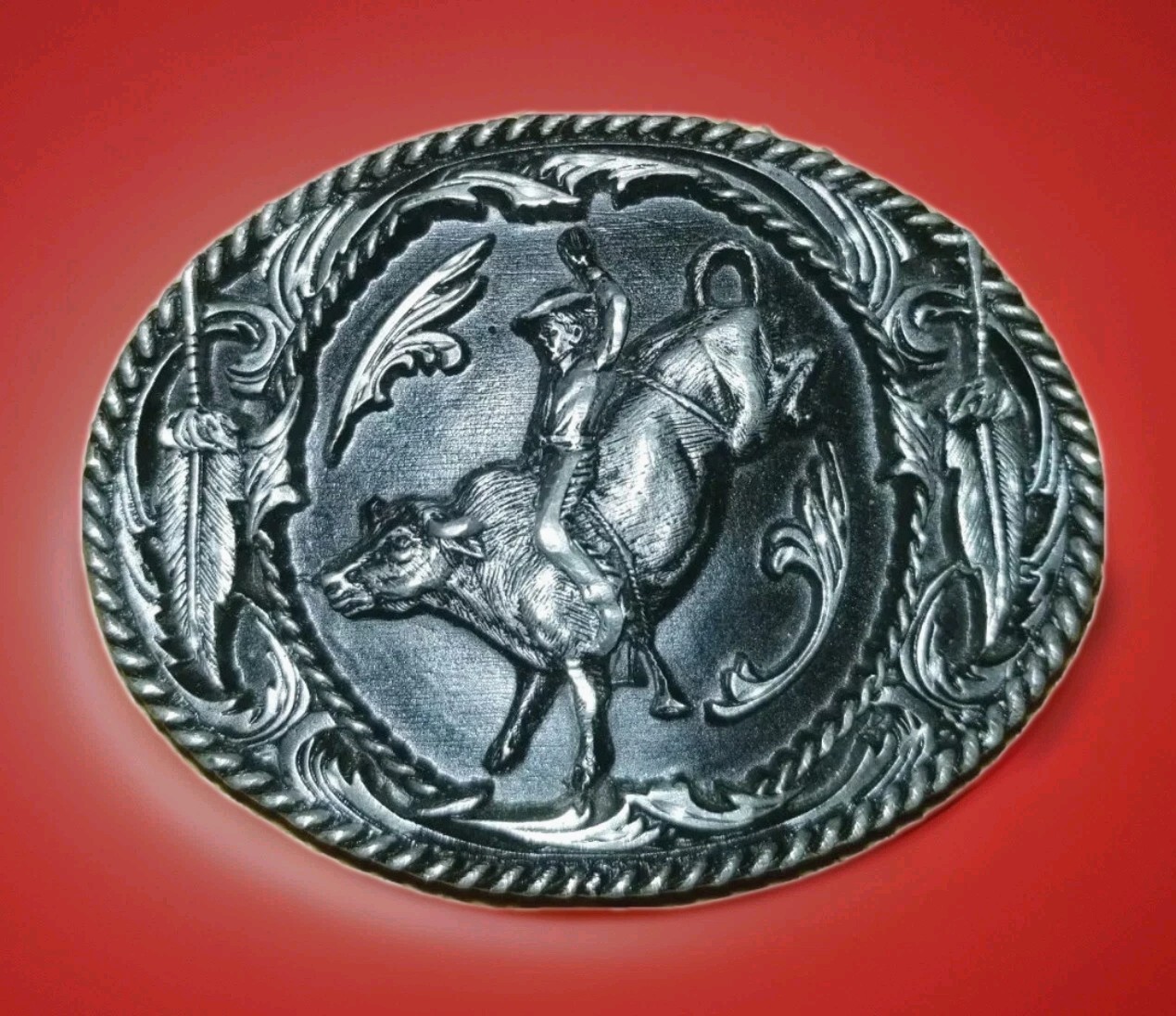 SISKIYOU BELT BUCKLE BULL RIDER COWBOY WESTERN RODEO 1995 USA