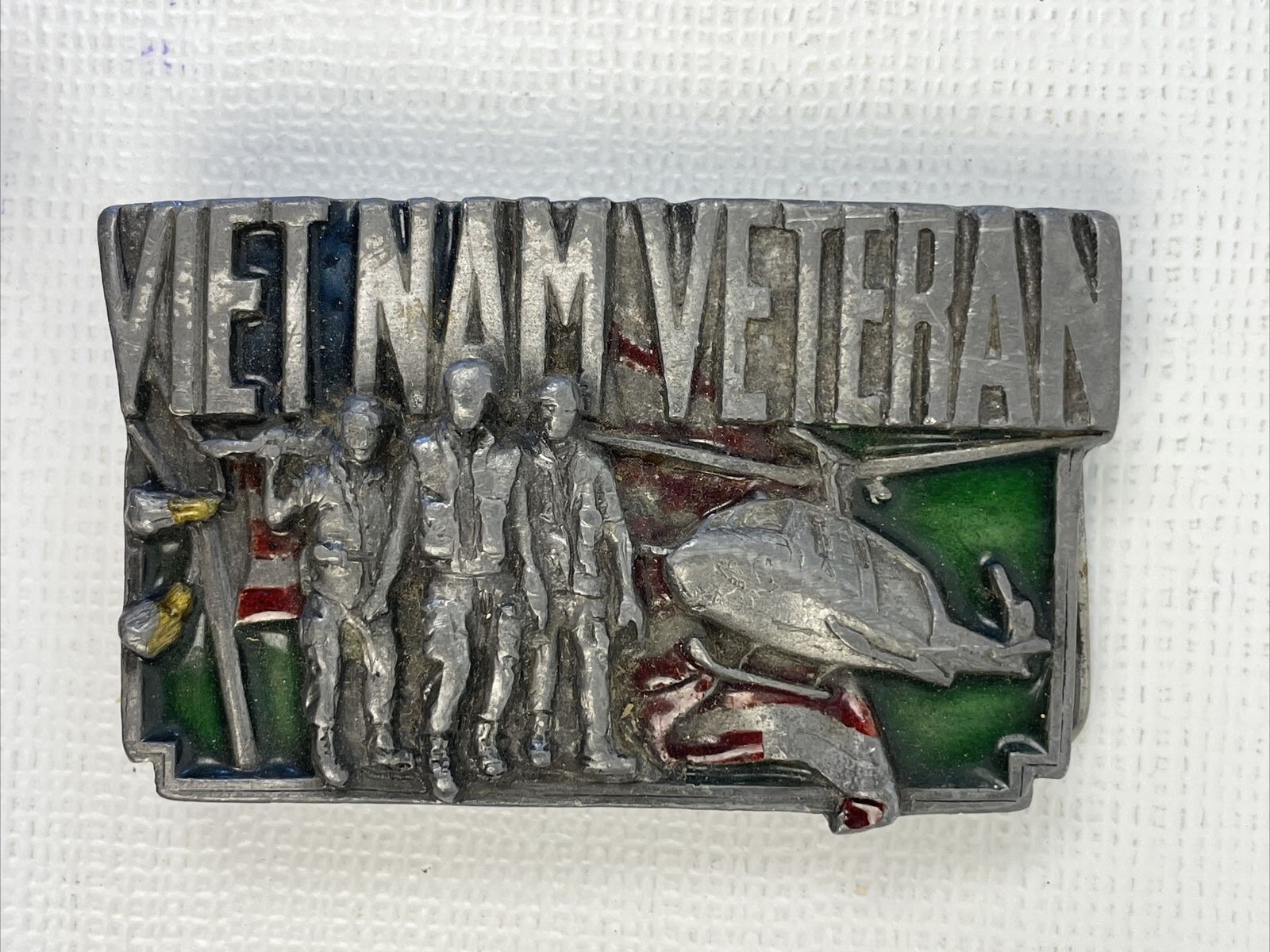 Vietnam Veteran Belt Buckle Enamel 1983 Bergamot Made In USA Preowned
