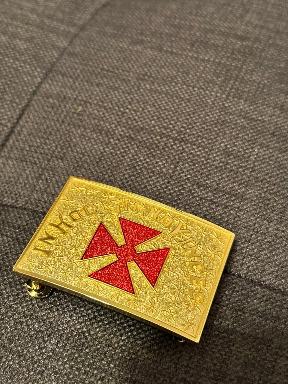 Masonic KNIGHTS TEMPLAR IN HOC SIGNO VINCES Grand Commander Sword Belt Buckle