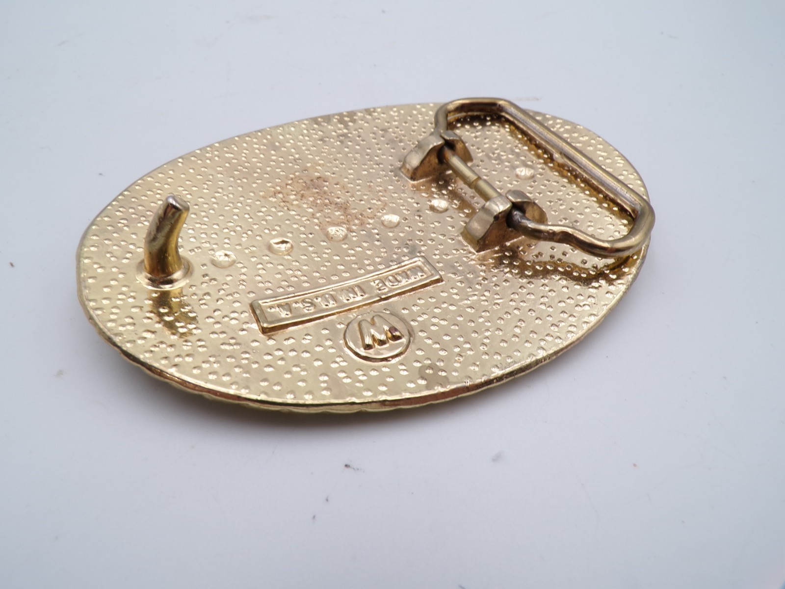 Vintage Rose Western Themed Belt Buckle 3 5/8&Prime; X 2 1/2&Prime; Signed W Usa Made