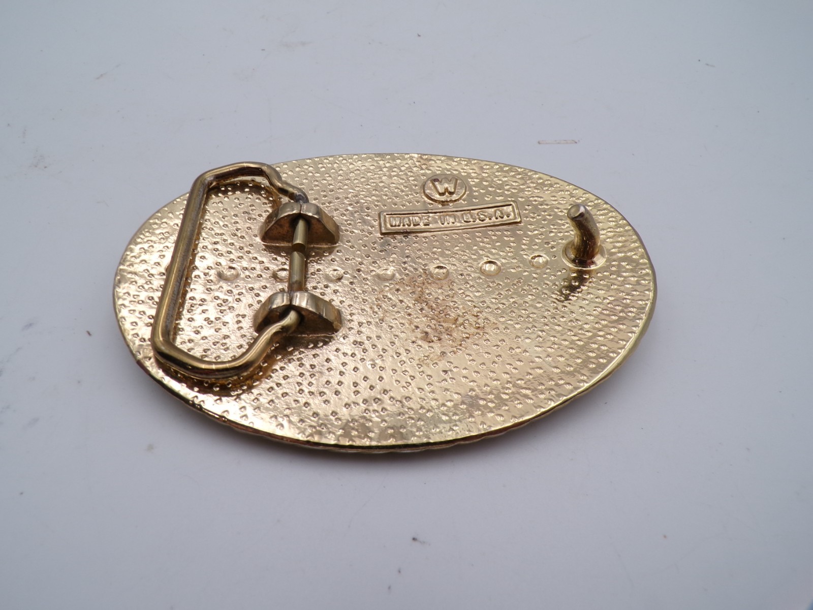 Vintage Rose Western Themed Belt Buckle 3 5/8&Prime; X 2 1/2&Prime; Signed W Usa Made