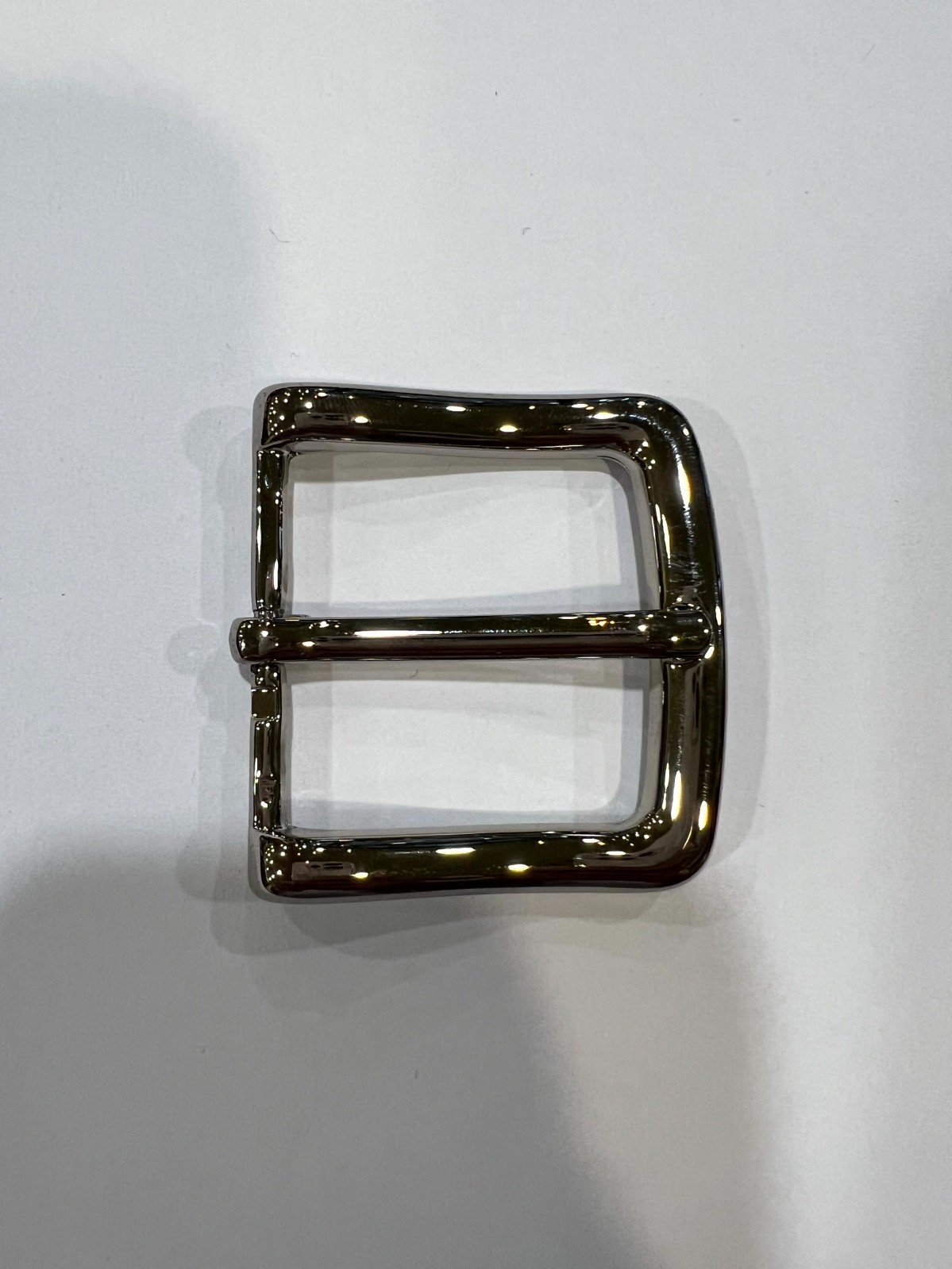 Solid Brass Polished Nickel Belt Buckle Made in Italy Fits 1.57&Prime; Belt Strap