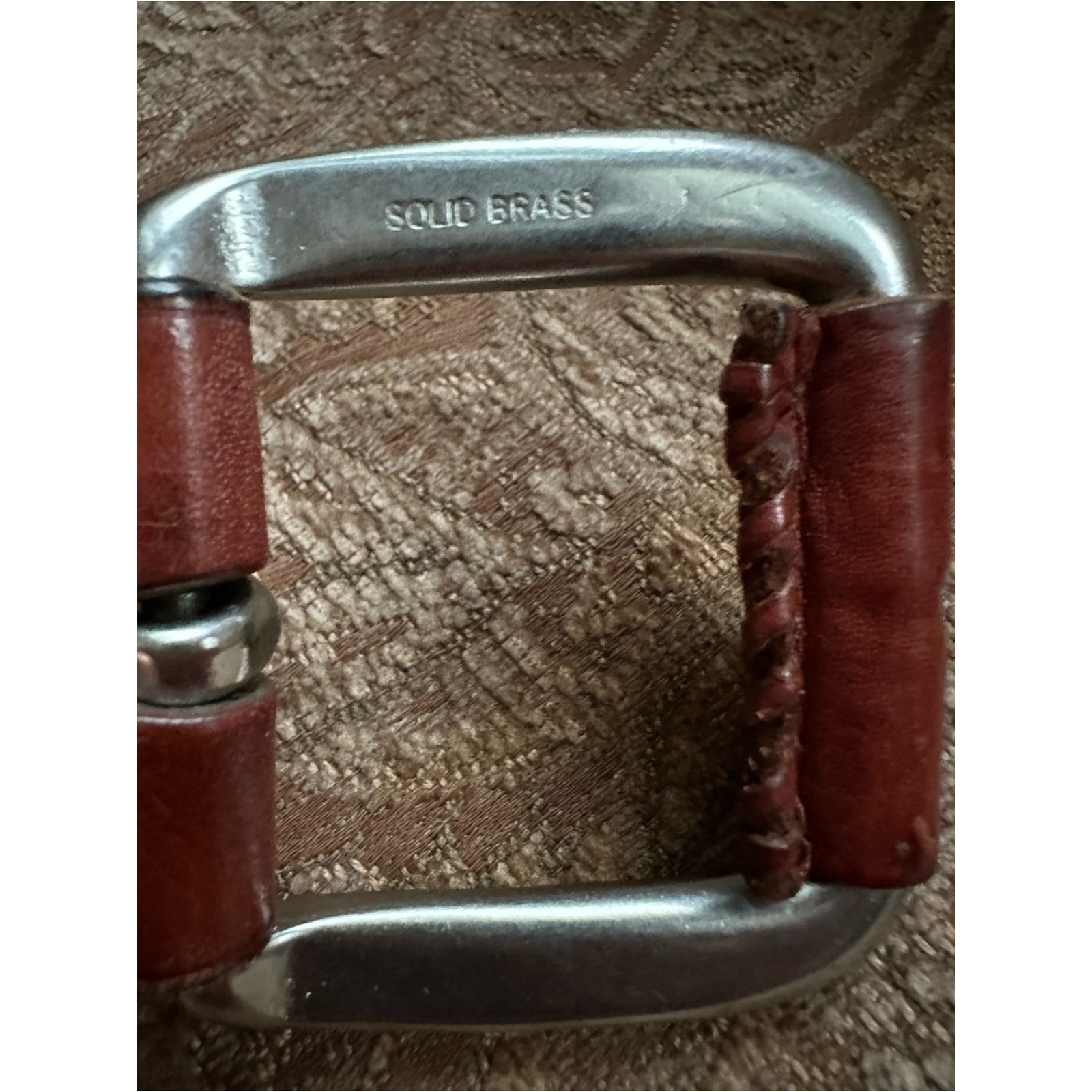 Polo Ralph Lauren Men&rsquo;s Brown Genuine Leather Belt Size 40 Solid Brass Buckle