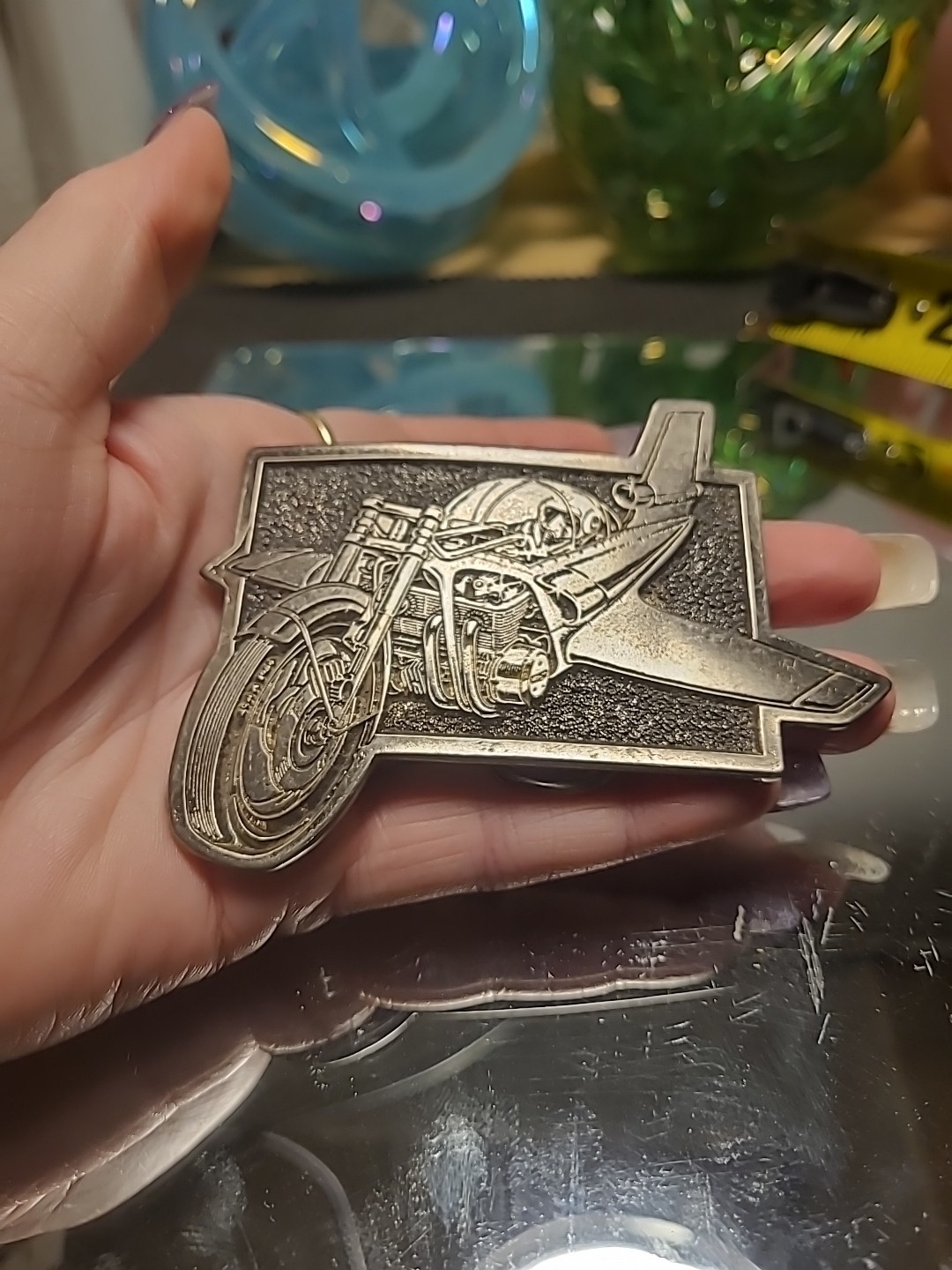 1970s Sci-Fi Weird Motorcycle-Plane Pilot MM Limited Vintage Belt Buckle