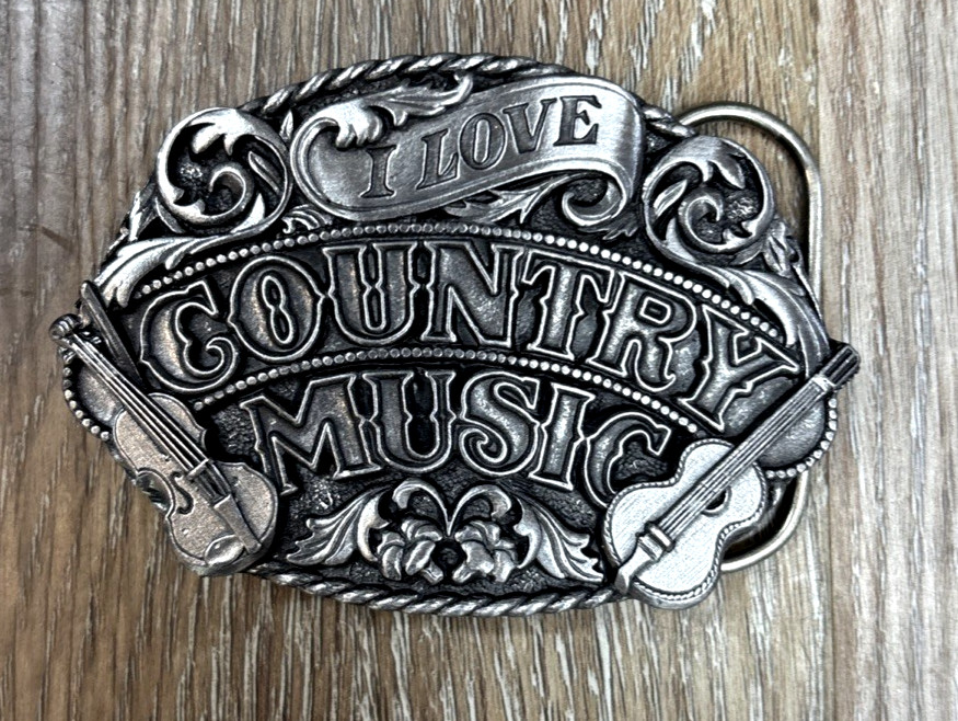 Vtg NOS I Love Country Music Siskiyou Buckle Co. 1988 Made In USA Cowboy Style