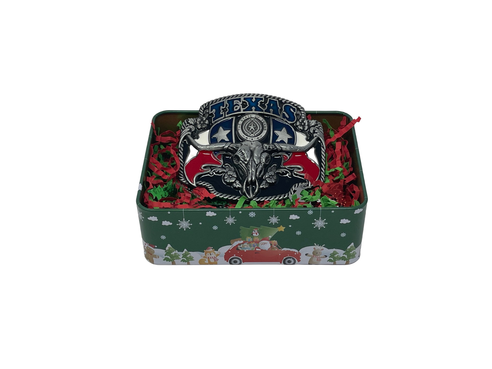 Texas Belt Buckle Gift Set – Longhorn Skull Texas Flag Western Belt Buckle