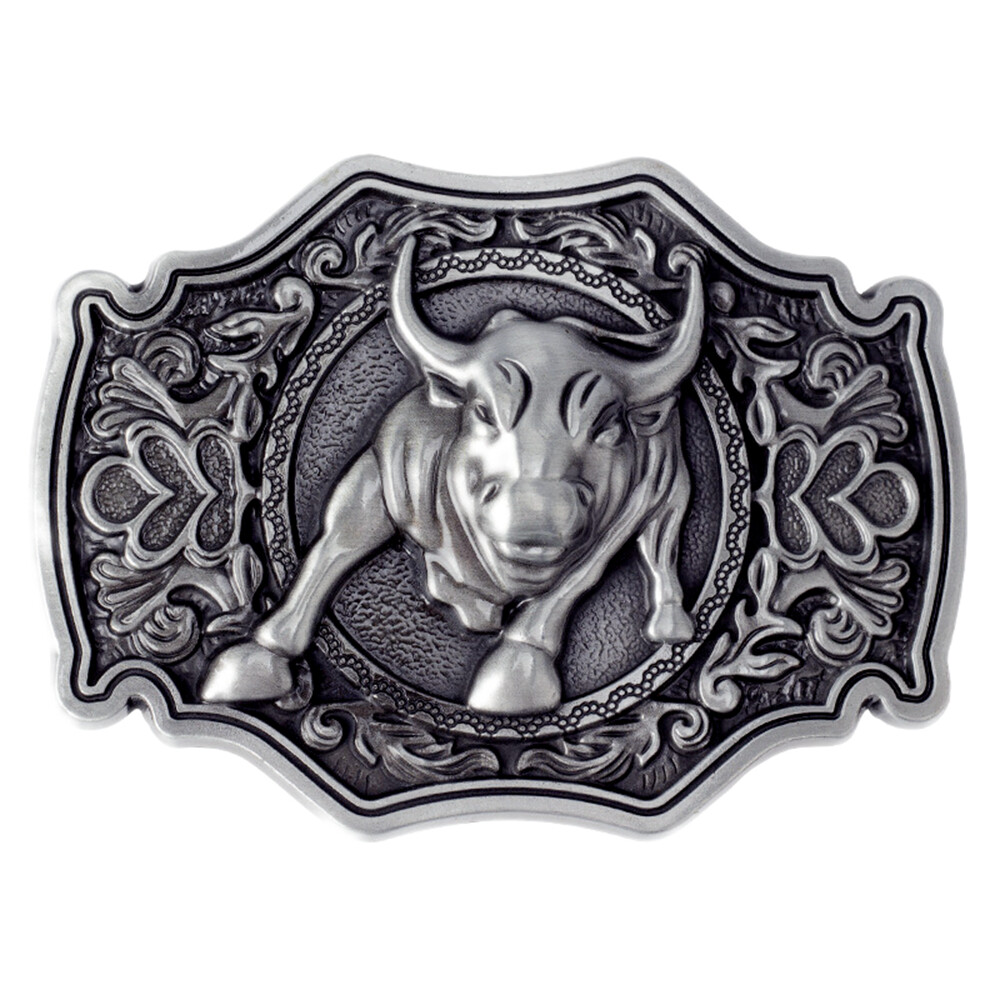 Cow Bull Belt Buckle Cowboy Cowgirl Native American Motorcyclist (YCW-01-S)