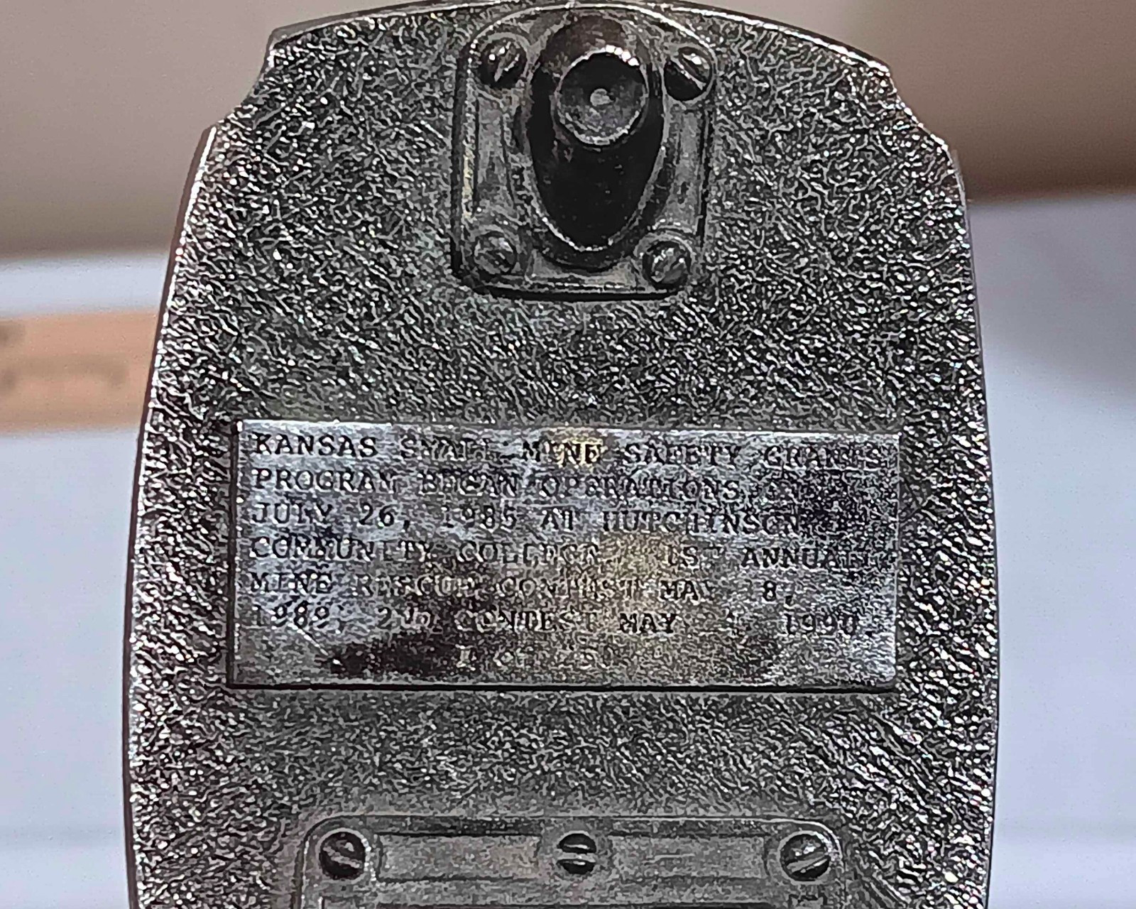 Vintage 1990 Kansas Small Mine Safety Rescue Contest Pewter Belt Buckle