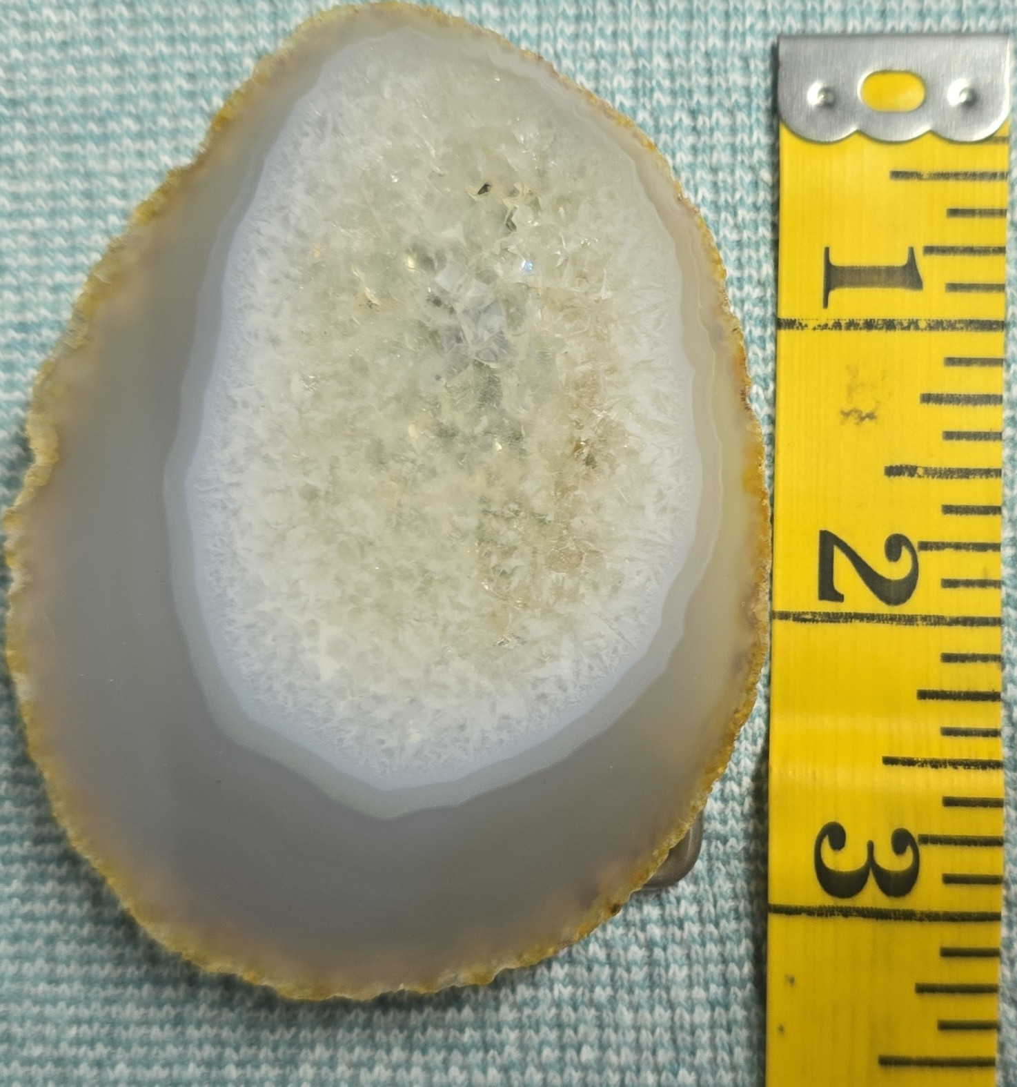 Geode Stone Belt Buckle Gray White Brown, Clamp Closure, Fits 2&Prime; Belt