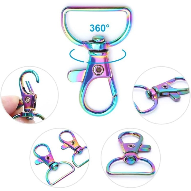 12PCS Spring Lanyard Buckle Lobster Clasp Rope Clasp Zinc Alloy Lobster Clasp