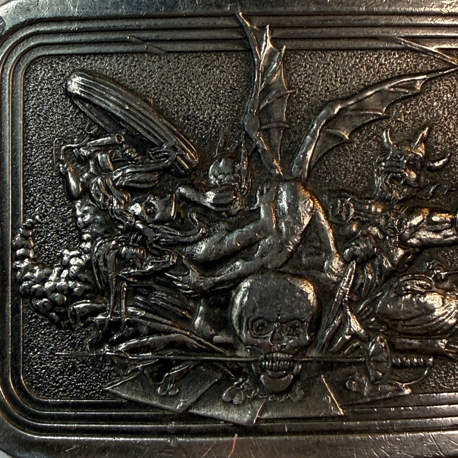 Vintage Baron Buckles Gargoyle Skull Belt Buckle Made USA Gothic Fantasy Biker
