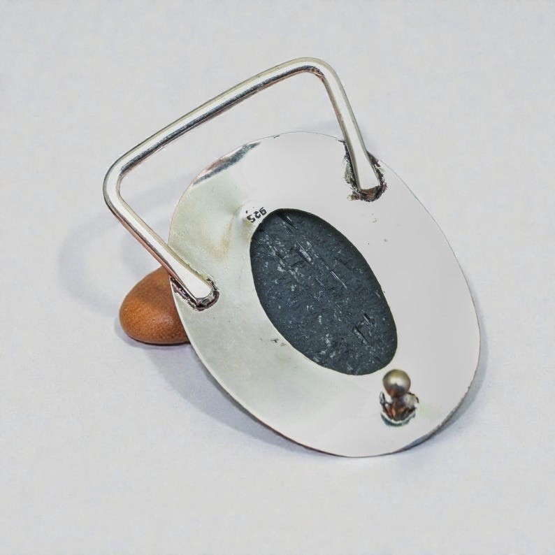 Black Tourmaline Silver Plated Belt Buckle – Handmade Western Statement Buckle